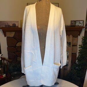 Women's Open Front White Sweater